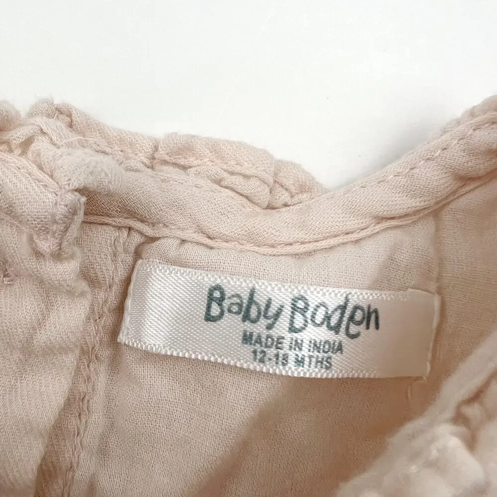 Baby Boden Cream Blouse with Animal Embroidery